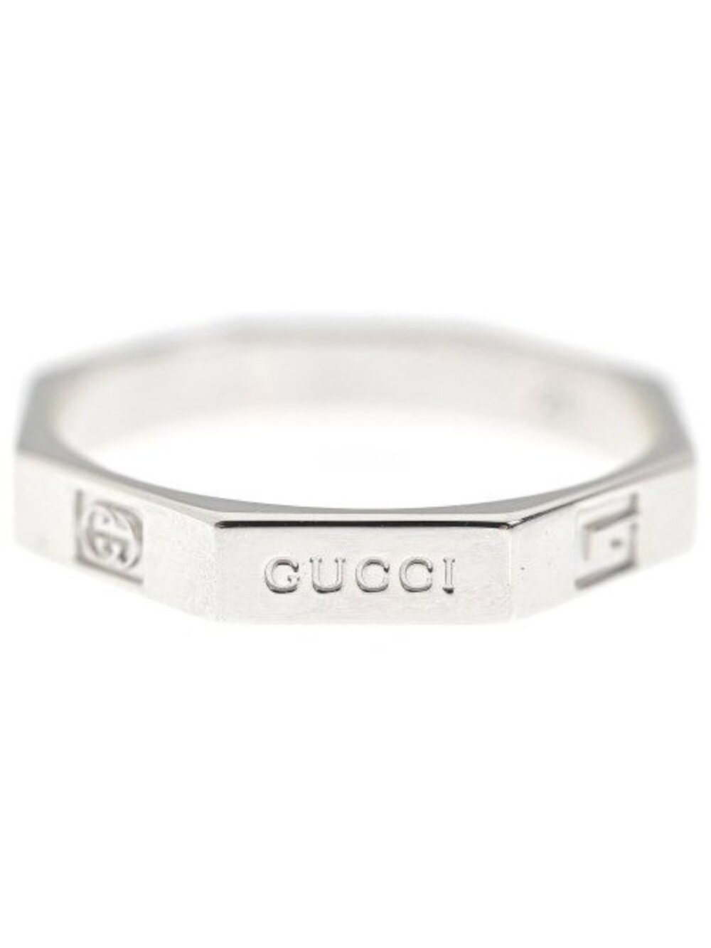 Gucci Octagonal Ring 18K White Gold New